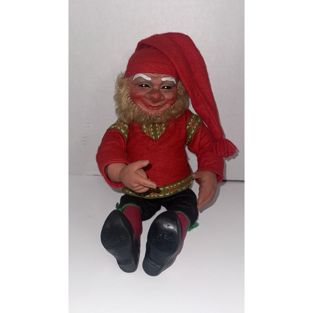 Vintage Arne Hasle Norway Nisse Gnome Elf Doll 18” Latex Norge Christmas 60s 70s